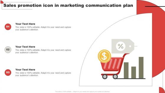 Sales Promotion Icon In Marketing Communication Plan