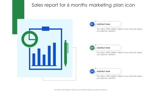 Sales Report For 6 Months Marketing Plan Icon