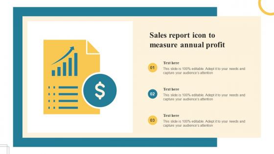 Sales Report Icon To Measure Annual Profit