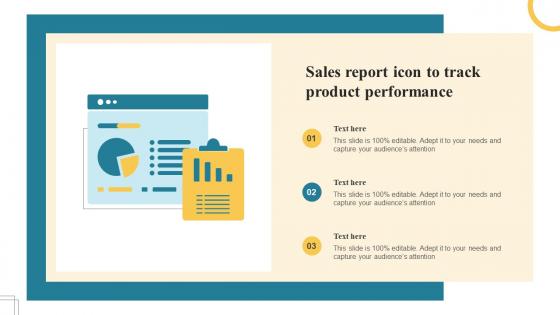 Sales Report Icon To Track Product Performance