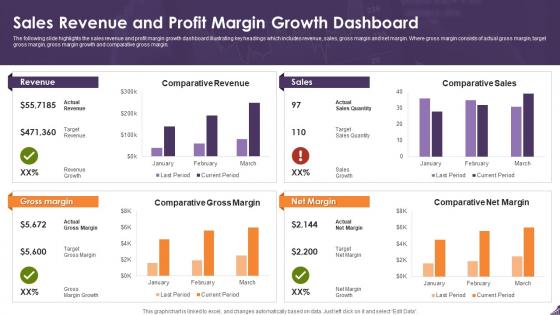 Sales Revenue And Profit Margin Growth Dashboard