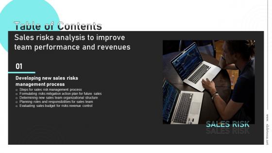 Sales Risks Analysis To Improve Team Performance And Revenues Table Of Contents