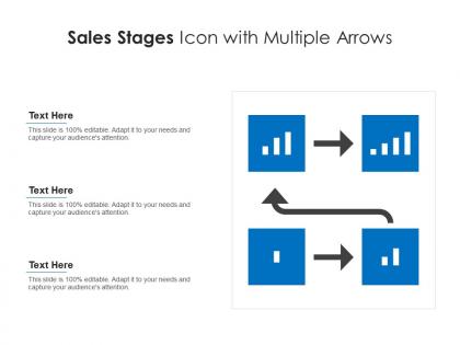 Sales stages icon with multiple arrows