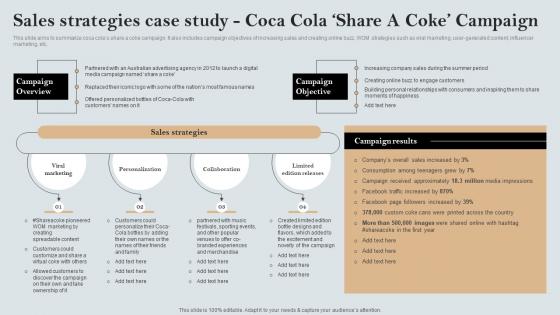 Sales Strategies Case Study Coca Cola Share A Coke A Comprehensive Guide MKT SS V