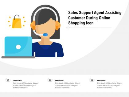 Sales support agent assisting customer during online shopping icon
