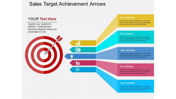 Sales target achievement arrows flat powerpoint design