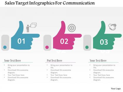 Sales target infographics for communication flat powerpoint design