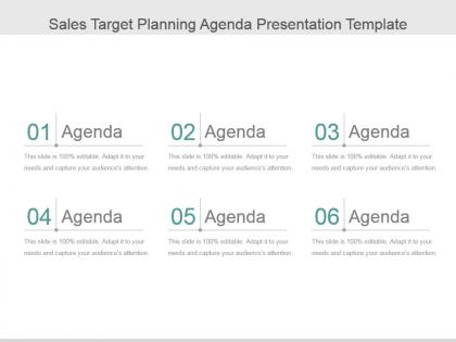 Sales target planning agenda presentation template