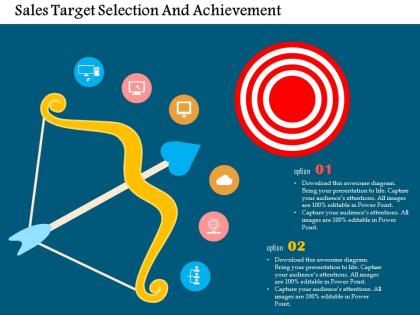 Sales target selection and achievement flat powerpoint design