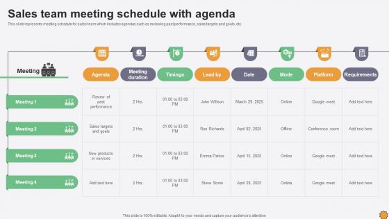 Sales Team Meeting Schedule With Agenda