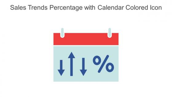 Sales Trends Percentage With Calendar Colored Icon In Powerpoint Pptx Png And Editable Eps Format