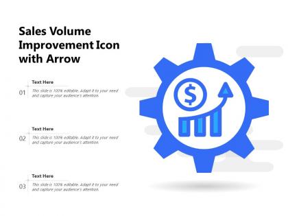 Sales volume improvement icon with arrow