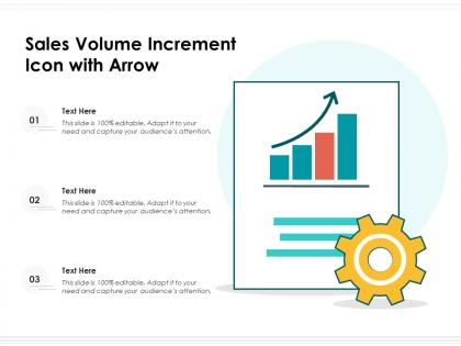 Sales volume increment icon with arrow