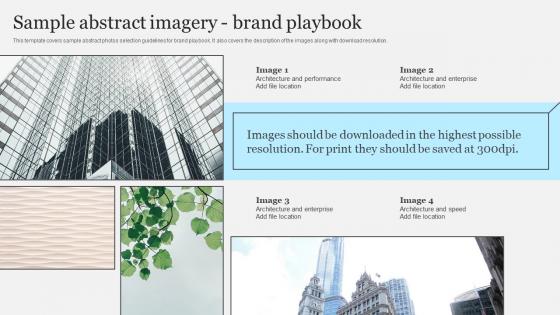 Sample Abstract Imagery Brand Playbook Complete Brand Marketing Playbook