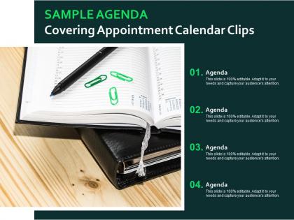 Sample agenda covering appointment calendar clips