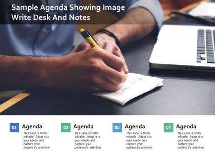 Sample agenda showing image write desk and notes