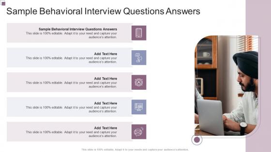 Sample Behavioral Interview Questions Answers In Powerpoint And Google Slides Cpb
