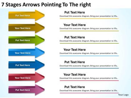 Sample business process diagram 7 stages arrows pointing to the right powerpoint slides