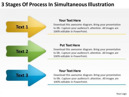 Sample business process diagram stages of simultaneous illustration powerpoint templates