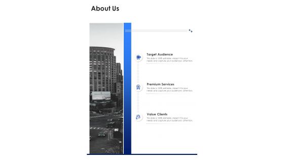 Sample Business Proposal About Us One Pager Sample Example Document