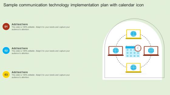 Sample Communication Technology Implementation Plan With Calendar Icon