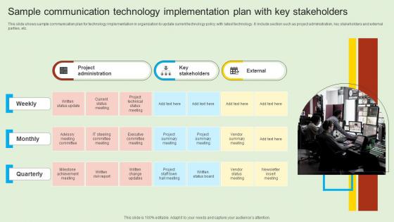 Sample Communication Technology Implementation Plan With Key Stakeholders