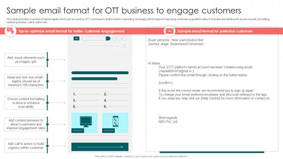 Sample Email Format For OTT Business To Launching OTT Streaming App And Leveraging Video