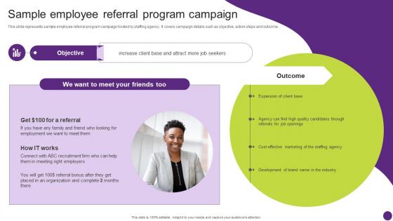Sample Employee Referral Promotional Campaign Techniques For Hiring Strategy SS V