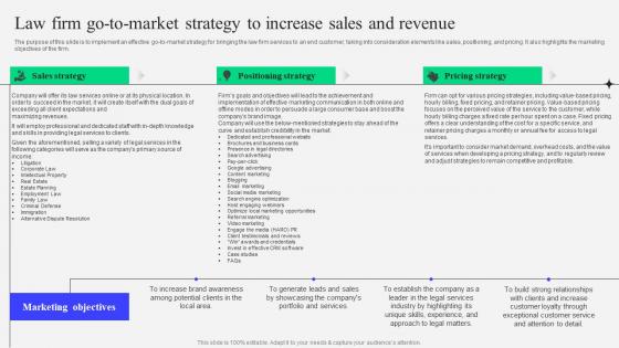 Sample Kirkland And Ellis Law Firm Law Firm Go To Market Strategy To Increase Sales And Revenue BP SS