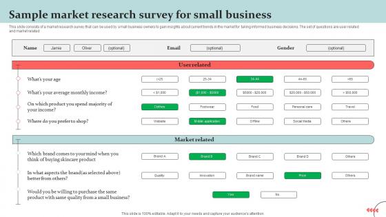 Sample Market Research Survey For Small Business Survey SS