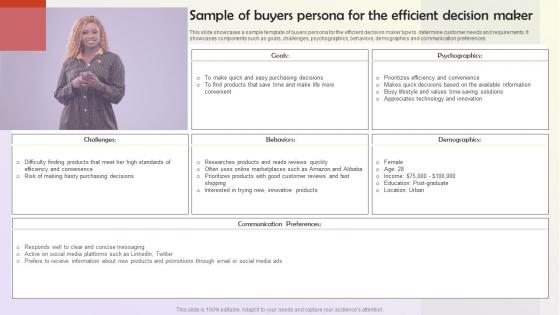 Sample Of Buyers Persona For The Efficient Decision Maker User Persona Building MKT SS V