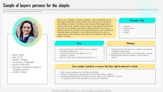 Sample Of Buyers Persona For The Skeptic Improving Customer Satisfaction By Developing MKT SS V