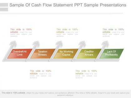 Sample of cash flow statement ppt sample presentations