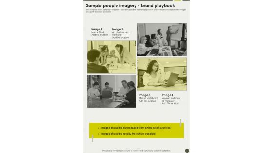Sample People Imagery Brand Playbook One Pager Sample Example Document