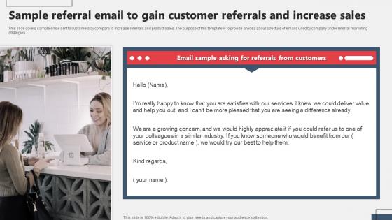 Sample Referral Email To Gain Customer Referrals And Referral Marketing MKT SS V