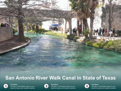 San antonio river walk canal in state of texas