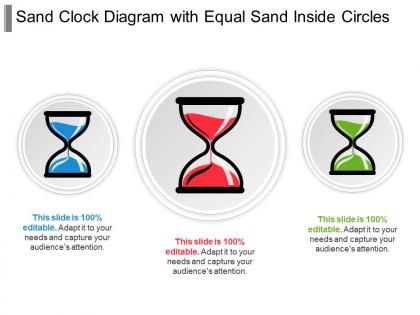 Sand clock diagram with equal sand inside circles