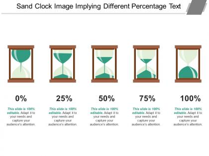 Sand clock image implying different percentage text