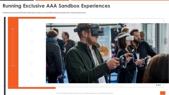 Sandbox vr investor funding elevator pitch deck running exclusive aaa sandbox experiences