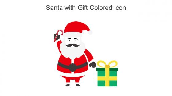 Santa With Gift Colored Icon In Powerpoint Pptx Png And Editable Eps Format