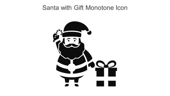 Santa With Gift Monotone Icon In Powerpoint Pptx Png And Editable Eps Format