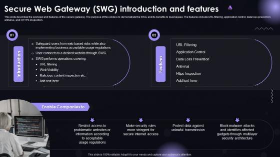 SASE IT Secure Web Gateway SWG Introduction And Features Ppt Powerpoint Download