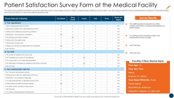 Satisfaction Survey Form At The Medical Customer Retention Strategies In Healthcare Sector