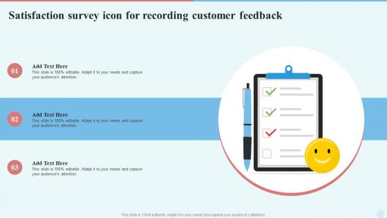 Satisfaction Survey Icon For Recording Customer Feedback
