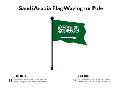 Saudi arabia flag waving on pole