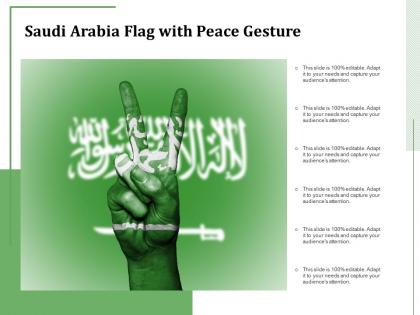 Saudi arabia flag with peace gesture