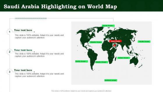 Saudi Arabia Highlighting On World Map
