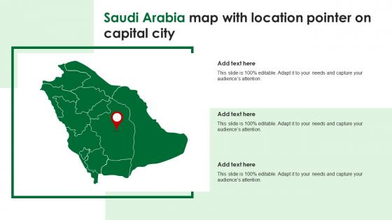 Saudi Arabia Map With Location Pointer On Capital City