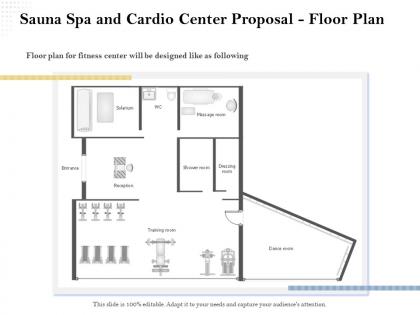 Sauna spa and cardio center proposal floor plan ppt file elements