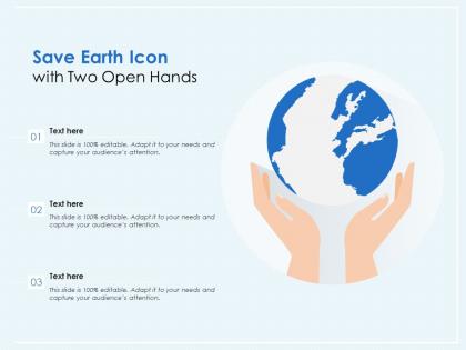Save earth icon with two open hands